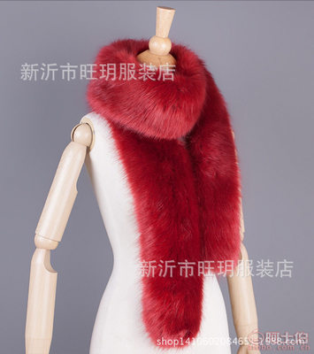 欧美加长仿狐狸毛围巾 秋冬季的奢华时尚之选